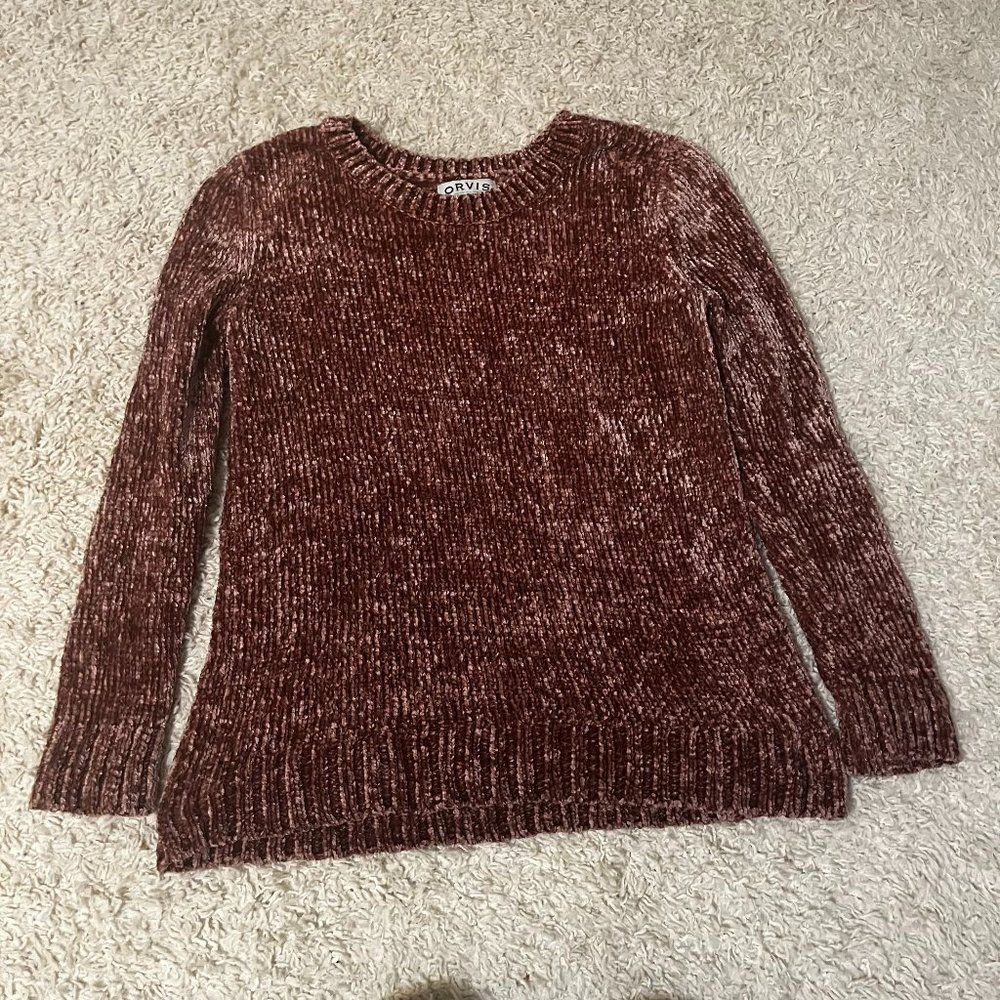 Orvis Women's Crew Neck Chenille Sweater Pullover Variety #91 size M